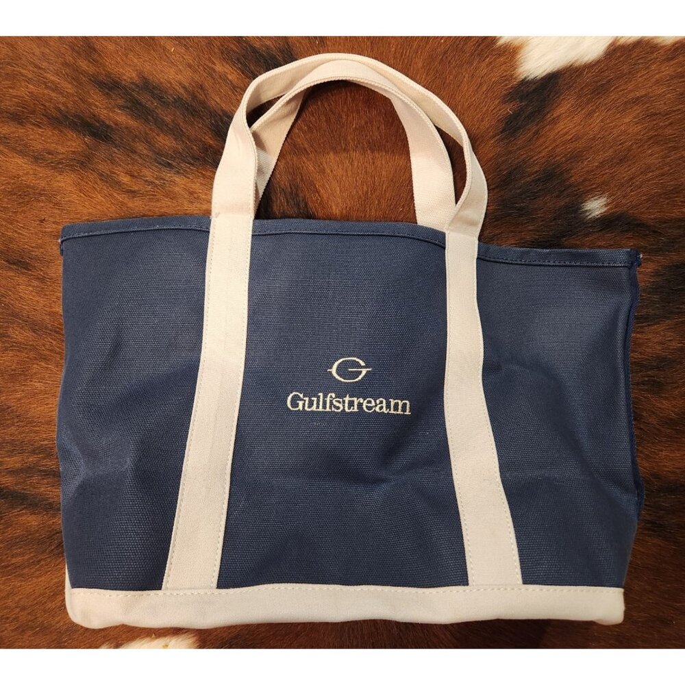 Gulfstream Aerospace Canvas Blue Tote Bag Beach Travel Tough Ridgid Boat Elite
